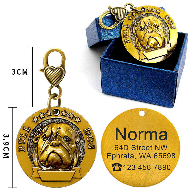 Custom Metal Engraved Dog ID Tag – Anti-Lost Pet Identity Card