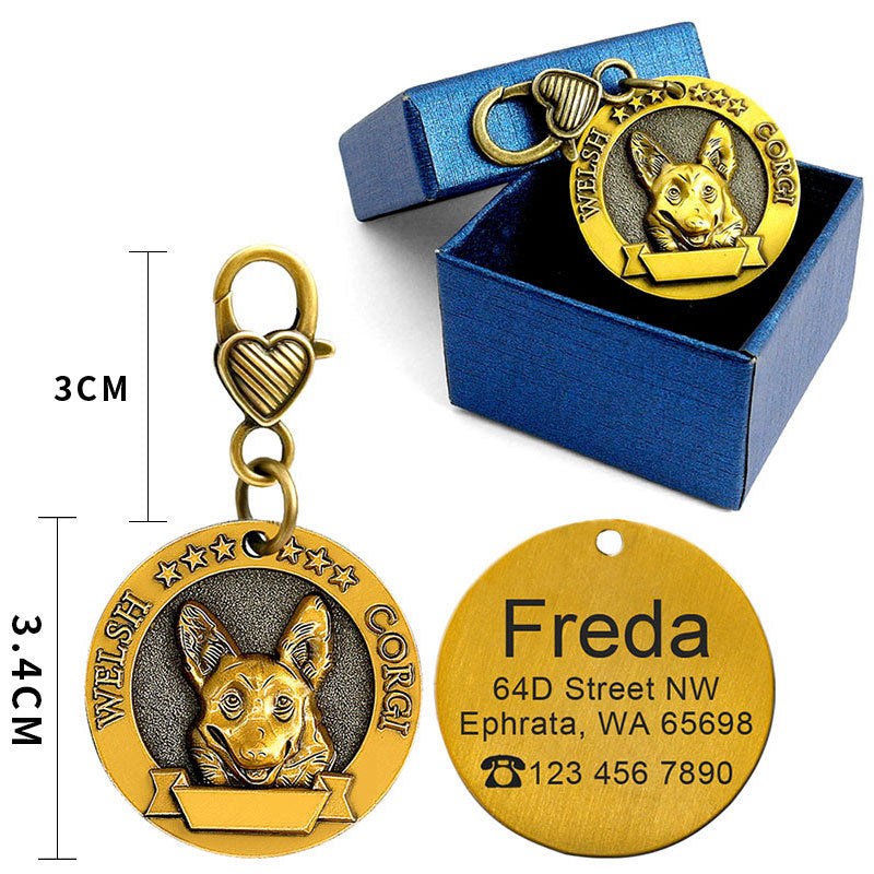 Custom Metal Engraved Dog ID Tag – Anti-Lost Pet Identity Card