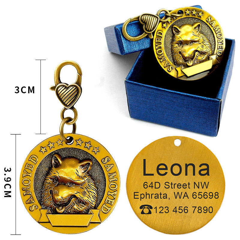 Custom Metal Engraved Dog ID Tag – Anti-Lost Pet Identity Card