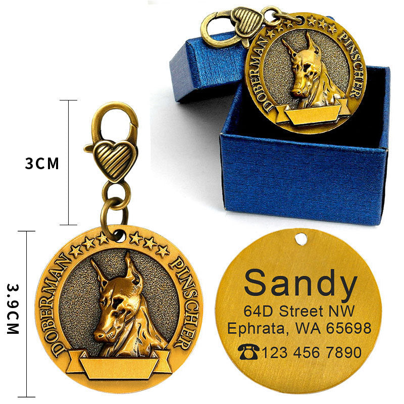 Custom Metal Engraved Dog ID Tag – Anti-Lost Pet Identity Card