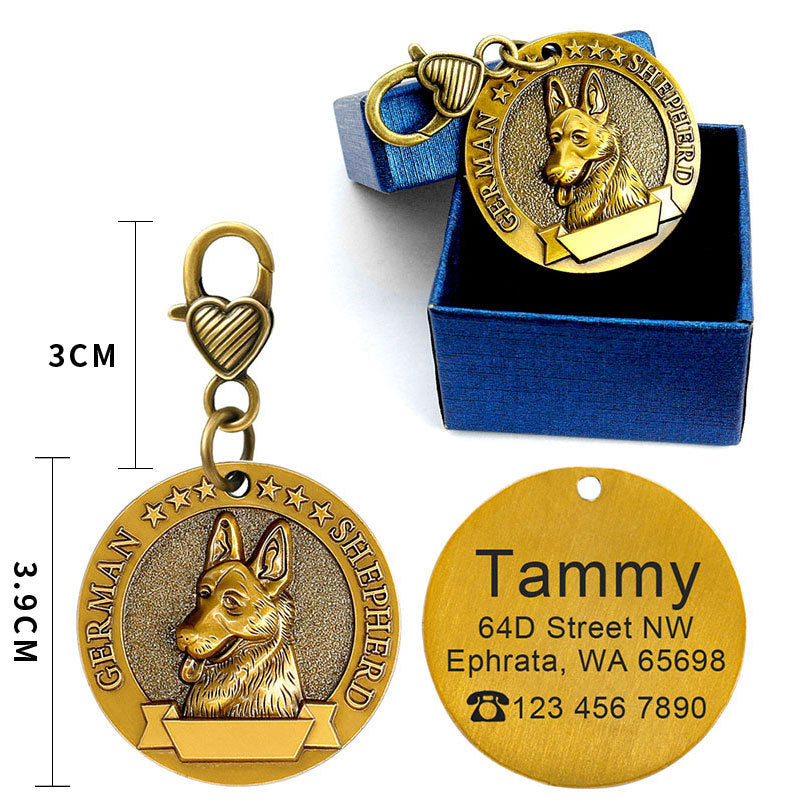 Custom Metal Engraved Dog ID Tag – Anti-Lost Pet Identity Card
