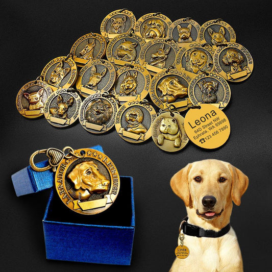 Custom Metal Engraved Dog ID Tag – Anti-Lost Pet Identity Card