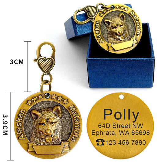 Custom Metal Engraved Dog ID Tag – Anti-Lost Pet Identity Card