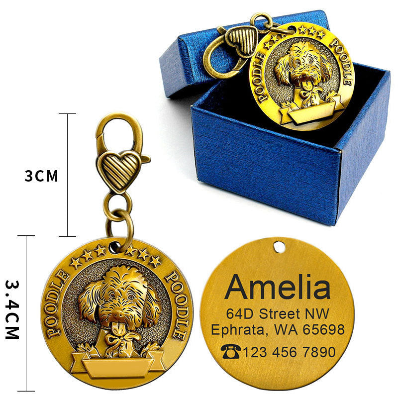 Custom Metal Engraved Dog ID Tag – Anti-Lost Pet Identity Card